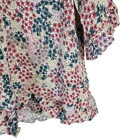 Lucky Brand Floral Print Blouse - Red, Green, White - Picture 3 of 5